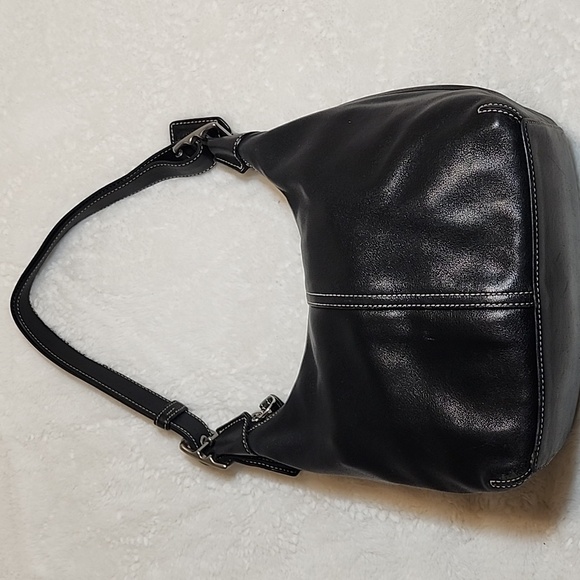 Coach Y2K Legacy Elegant Black Leather Convertible Crossbody Hobo Bag 9566 - Picture 13 of 16